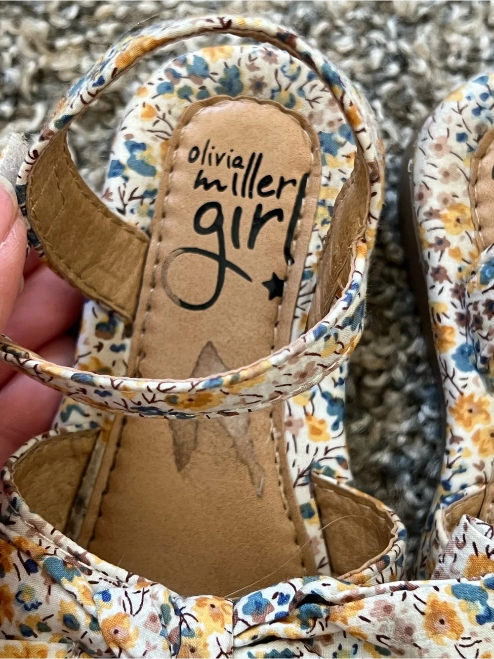 Olivia Miller Yellow Floral Bow Sandals for Kids